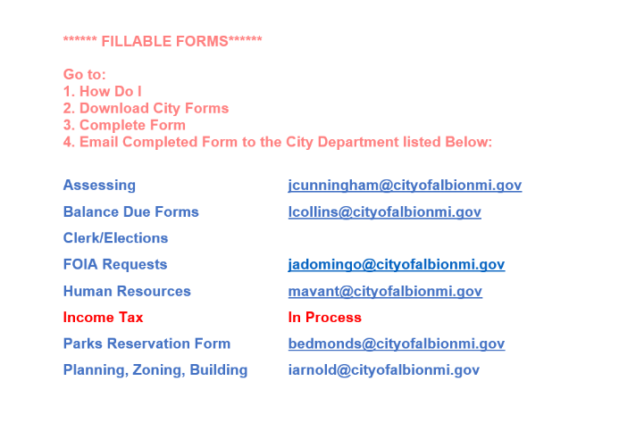 FILLABLE FORMS